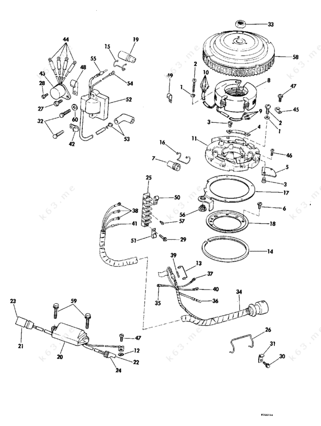 Johnson 1980 50 - J50ECSR, Ignition System - parts catalog