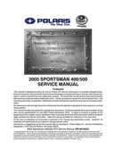 2005 - Polaris Sportsman 400/500 Service Manual