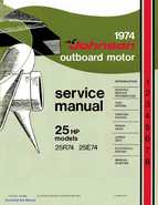 1974 Johnson 25HP Outboards 25R74 25E74 Models Service Manual JM-7406
