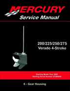 2005+ Mercury Verado 4 Stroke 200/225/250/275 6 gear housing Service Manual
